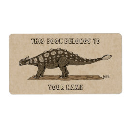 Cretacous Dinosaur Ankylosaurus Bookplate Etiket