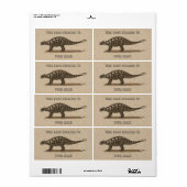 Cretacous Dinosaur Ankylosaurus Bookplate Etiket (Full Sheet)