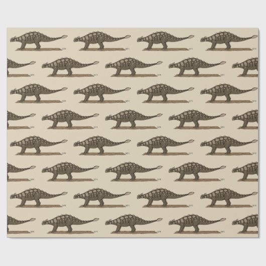 Cretacous Dinosaur Ankylosaurus Cadeaupapier (Vlak)