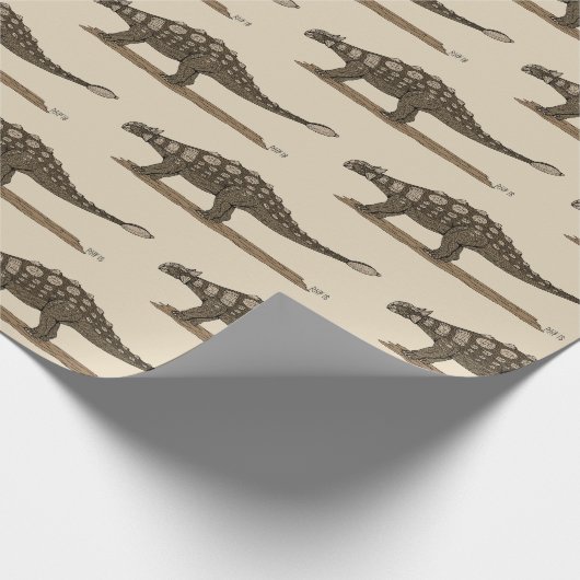 Cretacous Dinosaur Ankylosaurus Cadeaupapier (Hoek)