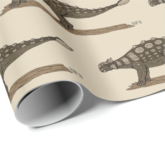 Cretacous Dinosaur Ankylosaurus Cadeaupapier (Rol Hoek)