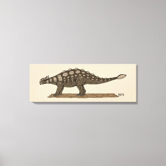 Cretacous Dinosaur Ankylosaurus Canvas Afdruk (Voorkant)
