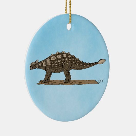 Cretacous Dinosaur Ankylosaurus Keramisch Ornament (Rechts)