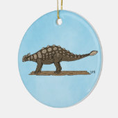 Cretacous Dinosaur Ankylosaurus Keramisch Ornament (Links)