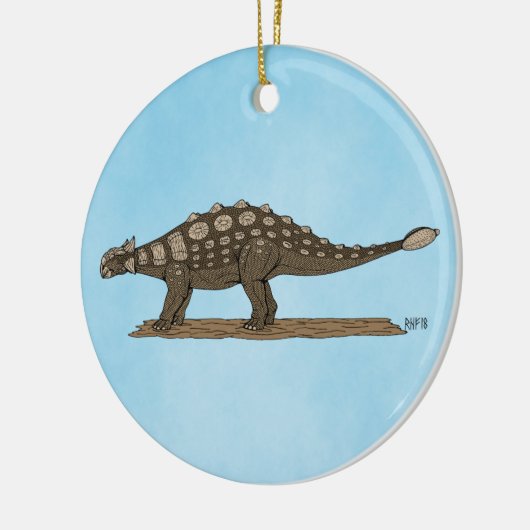 Cretacous Dinosaur Ankylosaurus Keramisch Ornament (Links)