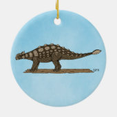 Cretacous Dinosaur Ankylosaurus Keramisch Ornament (Achterkant)