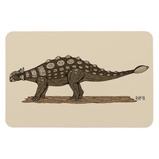 Cretacous Dinosaur Ankylosaurus Magneet (Horizontaal)