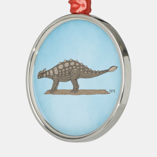 Cretacous Dinosaur Ankylosaurus Metalen Ornament (Links)