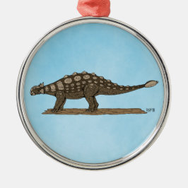 Cretacous Dinosaur Ankylosaurus Metalen Ornament