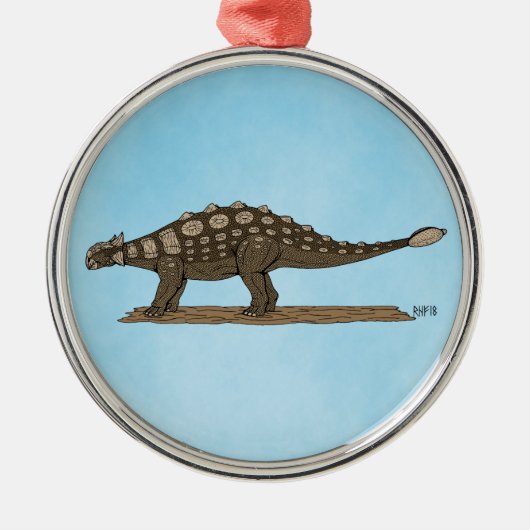 Cretacous Dinosaur Ankylosaurus Metalen Ornament (Voorkant)