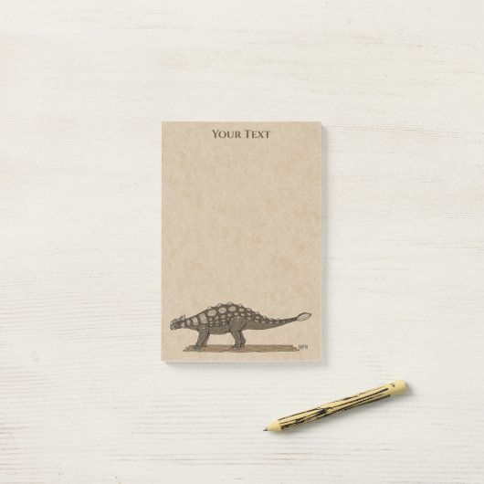 Cretacous Dinosaur Ankylosaurus Post-it Notes (Op bureau)