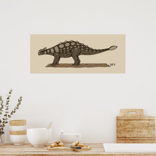 Cretacous Dinosaur Ankylosaurus Poster (Keuken)