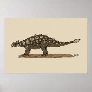 Cretacous Dinosaur Ankylosaurus Poster