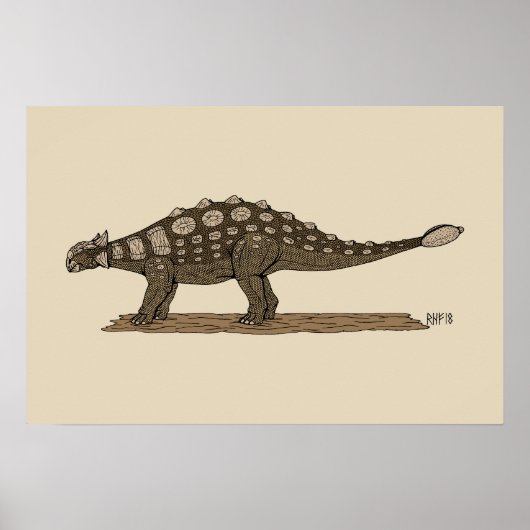 Cretacous Dinosaur Ankylosaurus Poster (Voorkant)