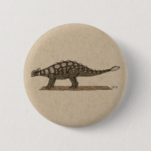 Cretacous Dinosaur Ankylosaurus Ronde Button 5,7 Cm