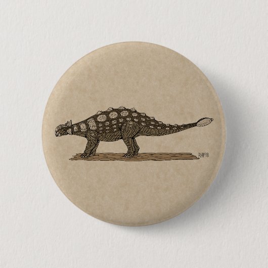 Cretacous Dinosaur Ankylosaurus Ronde Button 5,7 Cm (Voorkant)