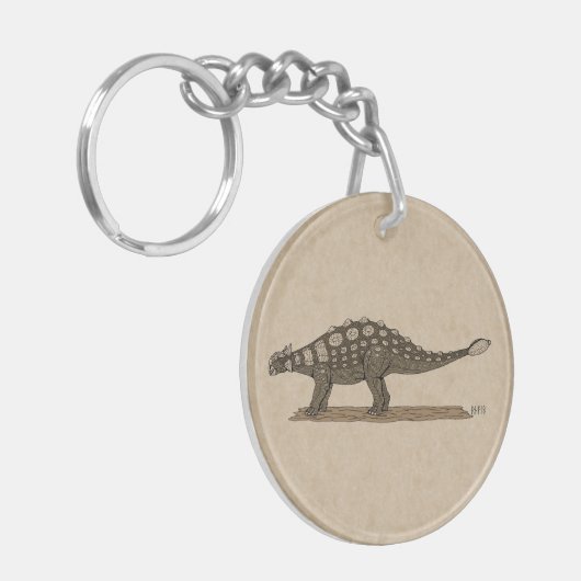 Cretacous Dinosaur Ankylosaurus Sleutelhanger (Voorkant Links)