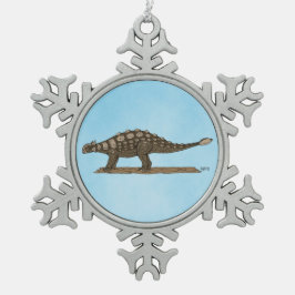 Cretacous Dinosaur Ankylosaurus Tin Sneeuwvlok Ornament