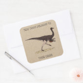 Cretacous Dinosaur Ornithomimus Bookplaat Vierkante Sticker (Envelop)