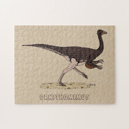 Cretacous Dinosaur Ornithomimus Jigzaag Puzzle Legpuzzel (Horizontaal)