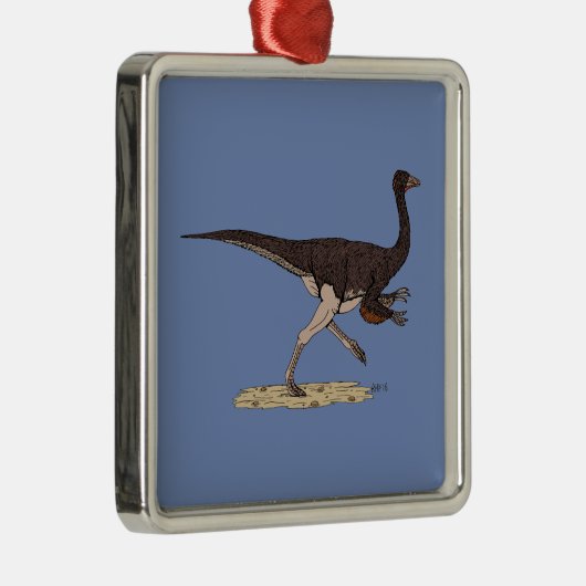 Cretacous Dinosaur Ornithomimus Metalen Ornament (Rechts)