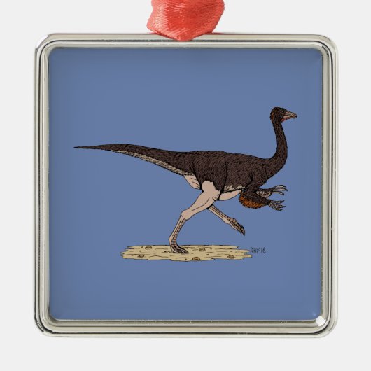 Cretacous Dinosaur Ornithomimus Metalen Ornament (Voorkant)