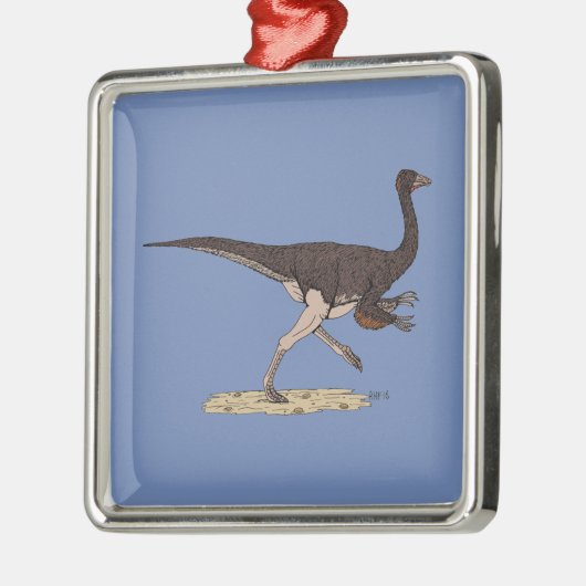 Cretacous Dinosaur Ornithomimus Metalen Ornament (Links)