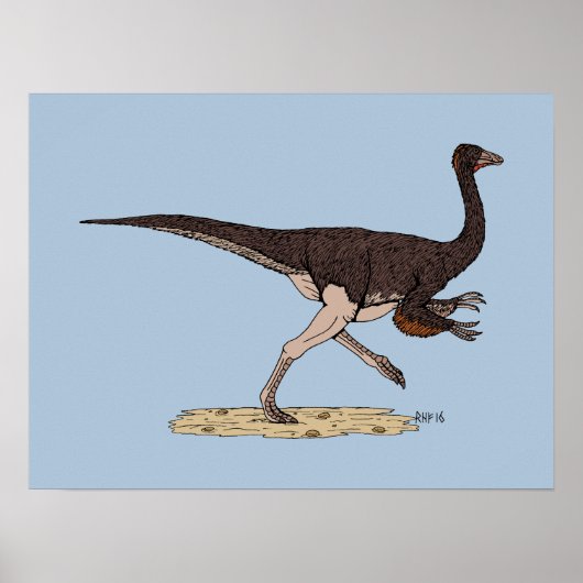 Cretacous Dinosaur Ornithomimus Poster (Voorkant)
