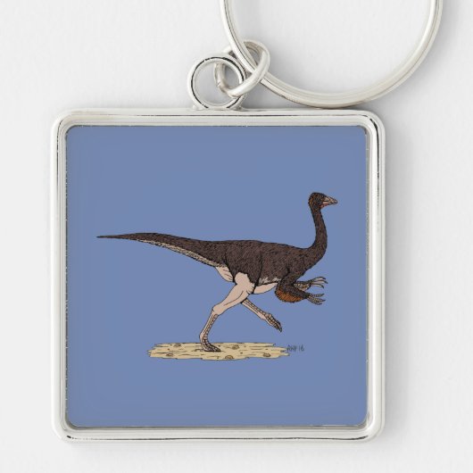 Cretacous Dinosaur Ornithomimus Sleutelhanger (Voorkant)