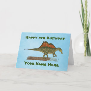 Cretacous Dinosaur Spinosaurus Birthday Card Kaart
