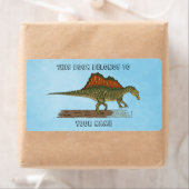 Cretacous Dinosaur Spinosaurus Bookplate Etiket (Insitu)