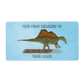 Cretacous Dinosaur Spinosaurus Bookplate Etiket (Voorkant)