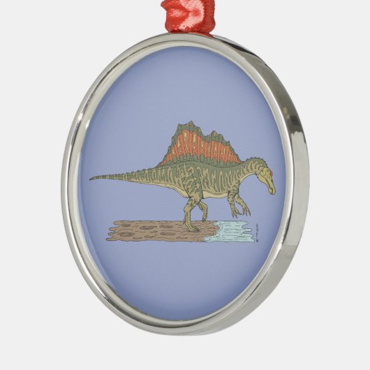 Cretacous Dinosaur Spinosaurus Metalen Ornament (Links)