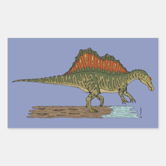 Cretacous Dinosaur Spinosaurus Rechthoekige Sticker (Voorkant)