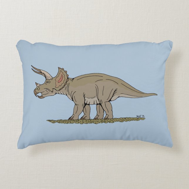 Cretacous Dinosaur Triceratops Accent Kussen (Voorkant)