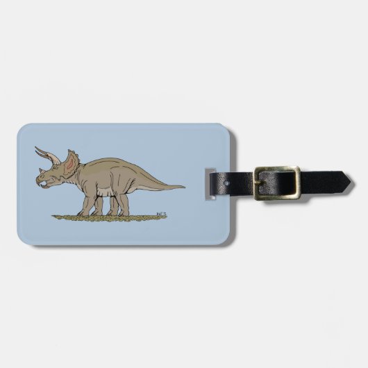 Cretacous Dinosaur Triceratops Bagagelabel (Voorkant horizontaal)