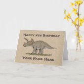 Cretacous Dinosaur Triceratops Birthday Card Kaart (Gele Bloem)