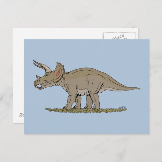 Cretacous Dinosaur Triceratops Briefkaart (Voorkant / Achterkant)