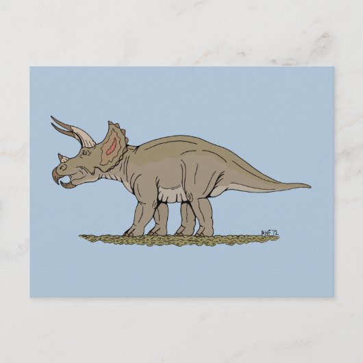 Cretacous Dinosaur Triceratops Briefkaart (Voorkant)