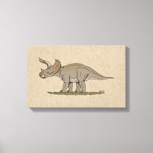 Cretacous Dinosaur Triceratops Canvas Afdruk (Voorkant)
