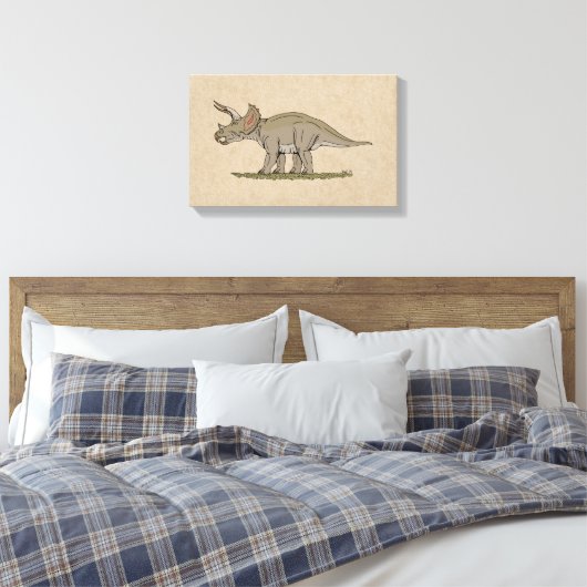 Cretacous Dinosaur Triceratops Canvas Afdruk (Insitu (Slaapkamer))