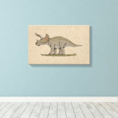 Cretacous Dinosaur Triceratops Canvas Afdruk (Insitu (Houten vloer))