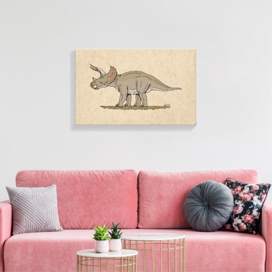 Cretacous Dinosaur Triceratops Canvas Afdruk (Insitu (Woonkamer))
