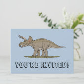 Cretacous Dinosaur Triceratops Kaart (Staand voorkant)