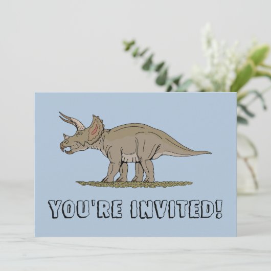 Cretacous Dinosaur Triceratops Kaart (Staand voorkant)