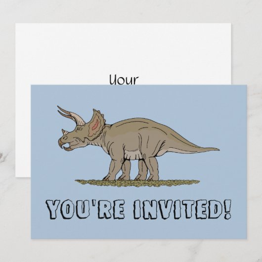 Cretacous Dinosaur Triceratops Kaart (Voorkant / Achterkant)