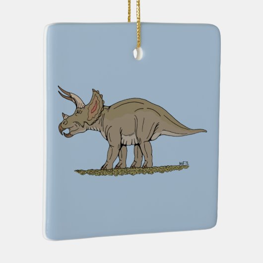 Cretacous Dinosaur Triceratops Keramisch Ornament (Rechts)