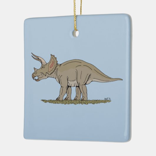 Cretacous Dinosaur Triceratops Keramisch Ornament (Links)