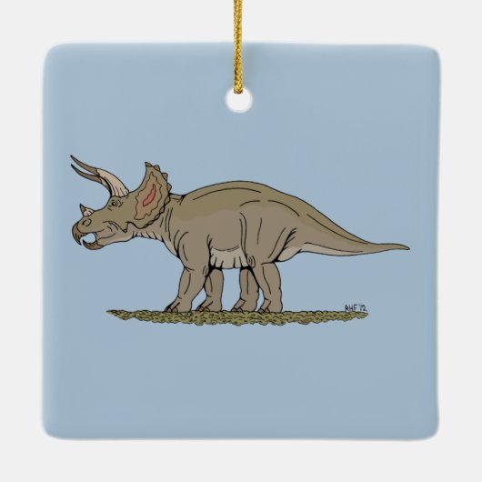 Cretacous Dinosaur Triceratops Keramisch Ornament (Achterkant)