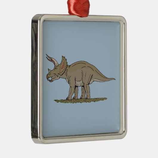 Cretacous Dinosaur Triceratops Metalen Ornament (Rechts)